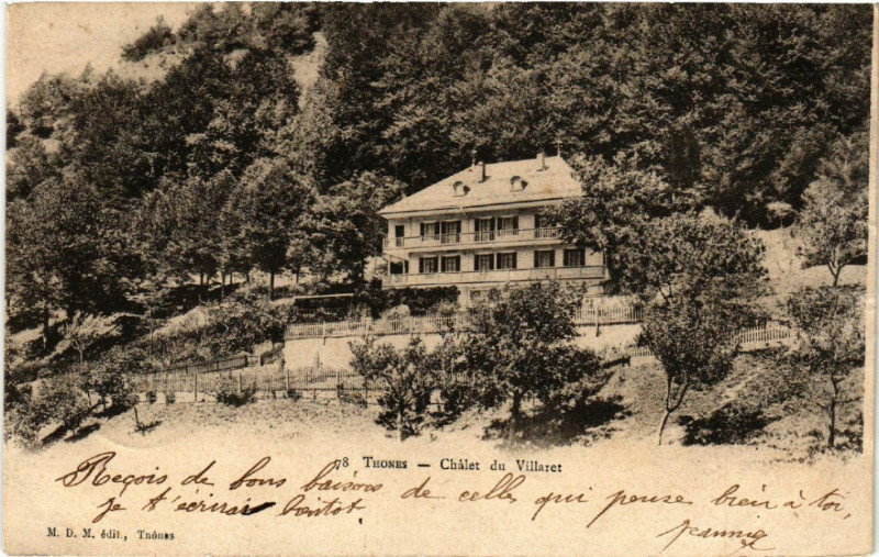 Carte postale ancienne Thones - Chalet du Villaret à Thônes