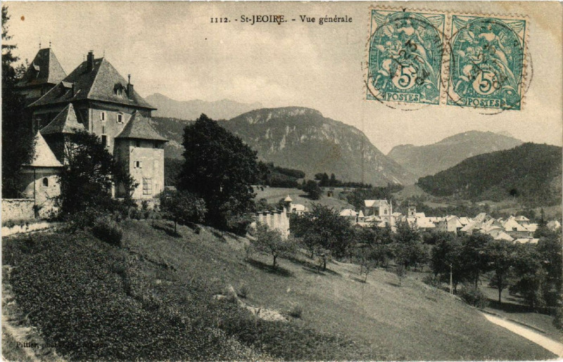 Carte postale ancienne Saint-Jeoire - Vue générale à Saint-Jeoire