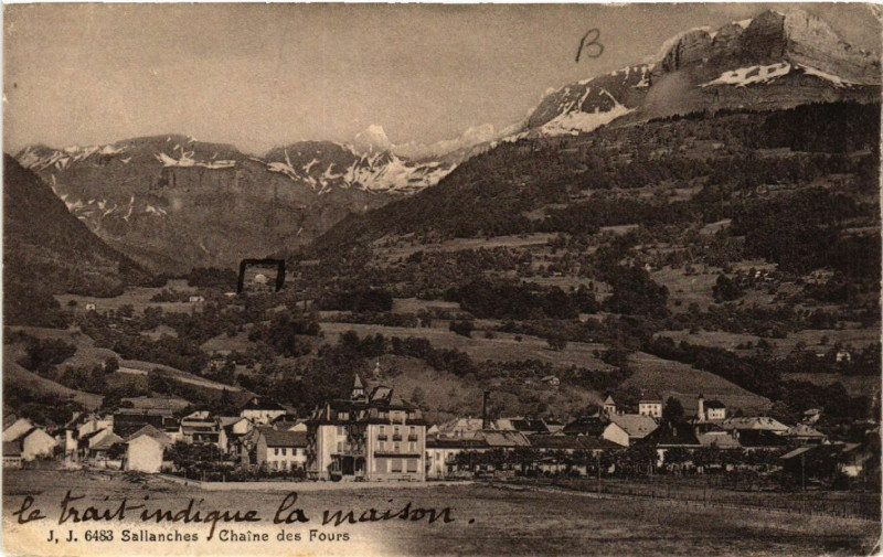 Carte postale ancienne Sallanches - Chaine des Fours à Sallanches