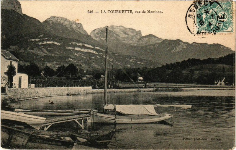 Carte postale ancienne La Tounette vue de Menthon