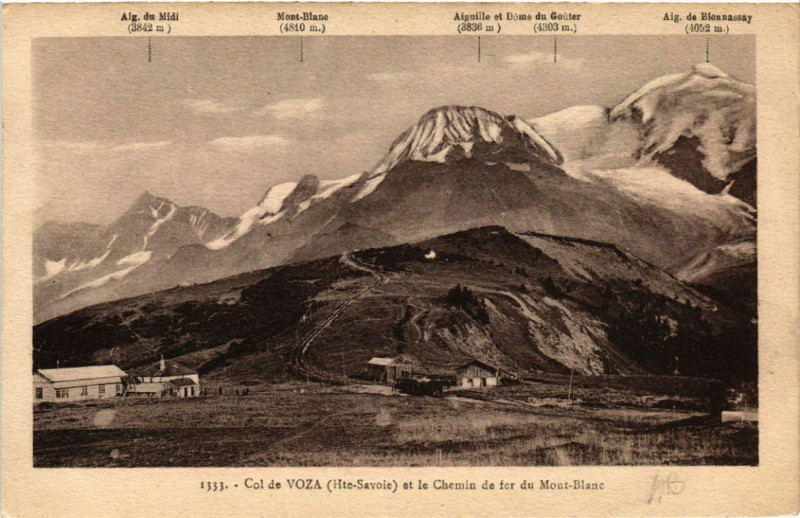 Carte postale ancienne Col de Voza ez le Chemin de fer du Mont-Blanc