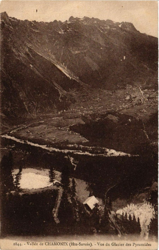Carte postale ancienne Vallée de Chamonix - Vue du Glacier des Pyramides