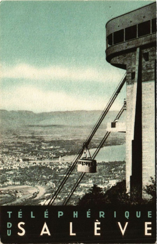 Carte postale ancienne Telepherique du Saeve - alt 1205m