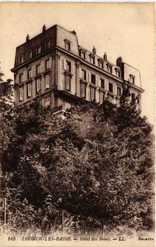 Carte postale ancienne Thonon-les-Bains - Hotel des Bains à Thonon-les-Bains