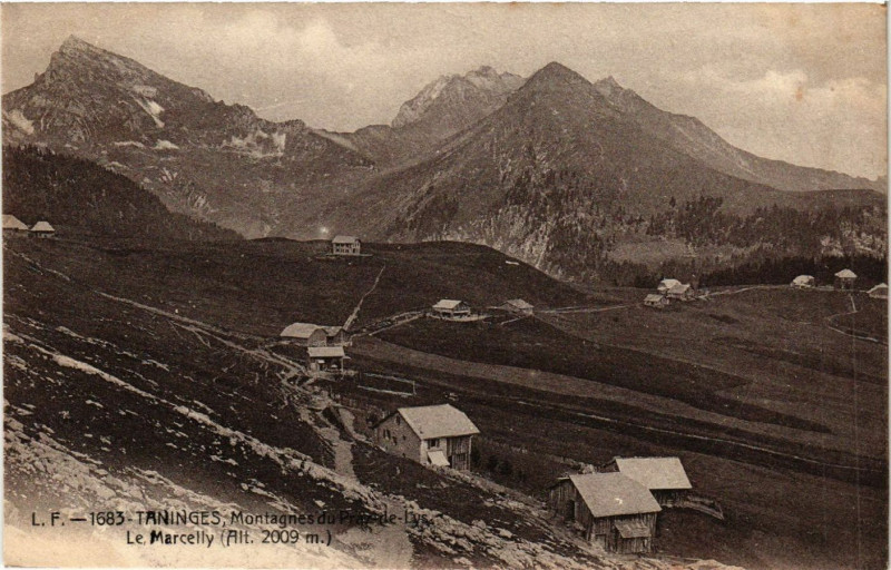 Carte postale ancienne Montagnes du Praz de-Lys - Le Marcelly (Altitude 2009 m) à Taninges