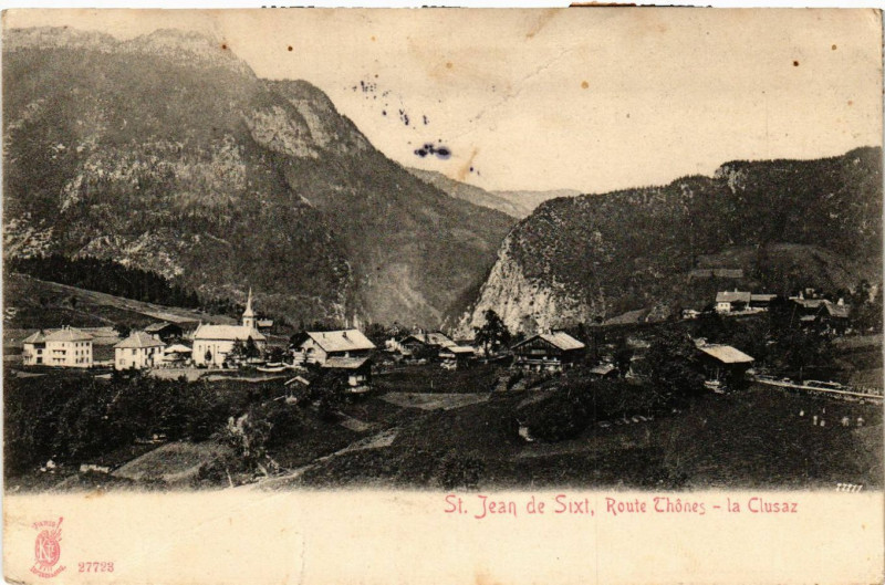 Carte postale ancienne St-Jean de Sixt Rote Thones - la Clusaz à Thônes