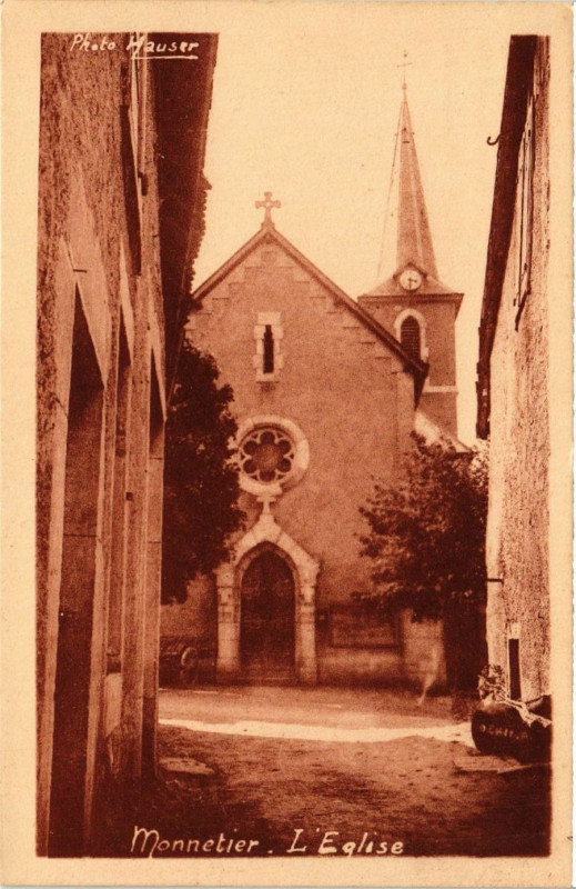 Carte postale ancienne Monnetier - L'Eglise