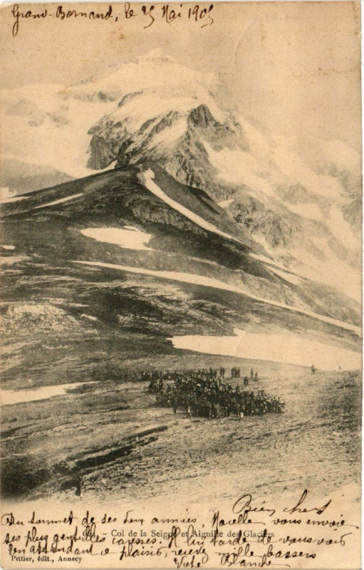 Carte postale ancienne Col de la Seigre et Aiguille de Glacier