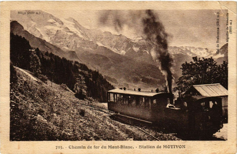 Carte postale ancienne Chemin de Fer du Mont-Blanc - Station de Motivon