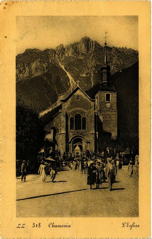 Carte postale ancienne Chamonix - L'Eglise