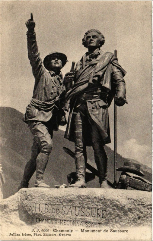Carte postale ancienne Chamonix - Monument de Saussure