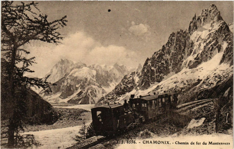Carte postale ancienne Chamonix - Chemin de fer du Montenvers à Vers