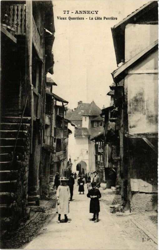 Carte postale ancienne Annecy - Vieux Quartiers - La Cote Perriere à Annecy