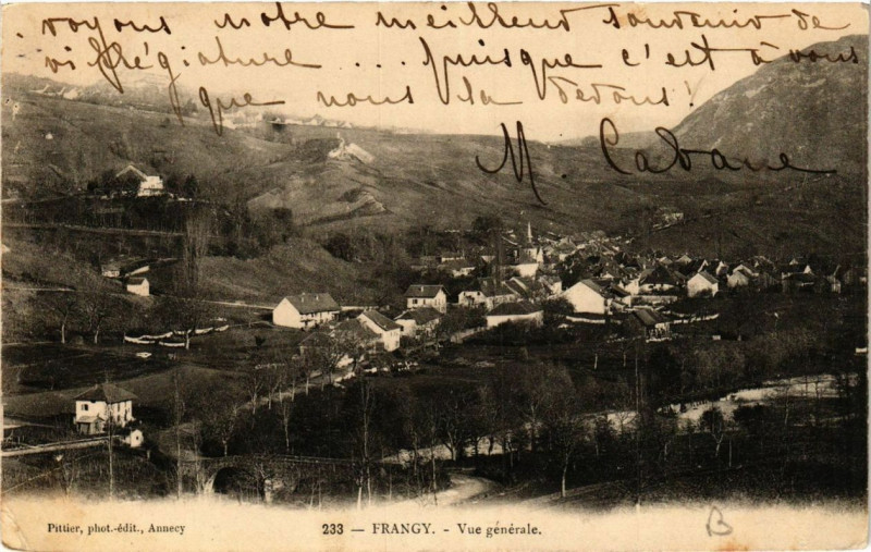 Carte postale ancienne Frangy Vue générale à Frangy