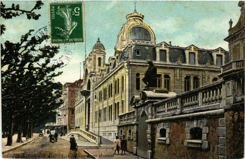 Carte postale ancienne Evian-les-Bains Etabl. Thermal à Évian-les-Bains