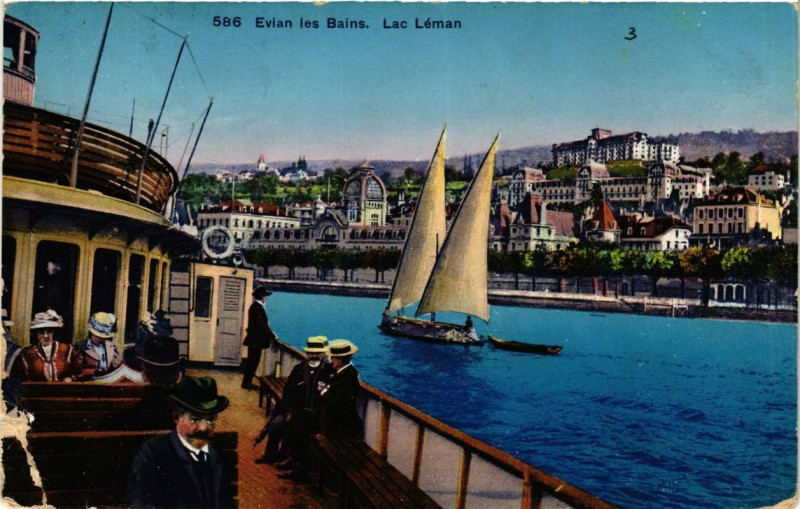 Carte postale ancienne Evian-les-Bains Lac Leman à Évian-les-Bains