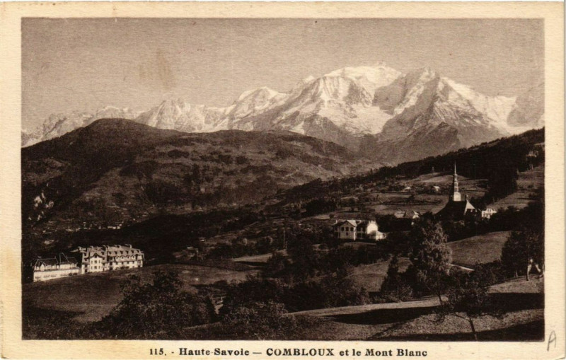 Carte postale ancienne Combloux et le Mont-Blanc à Combloux