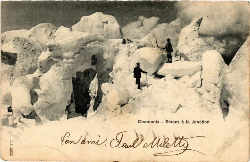 Carte postale ancienne Chamonix Seracs a la Jonction