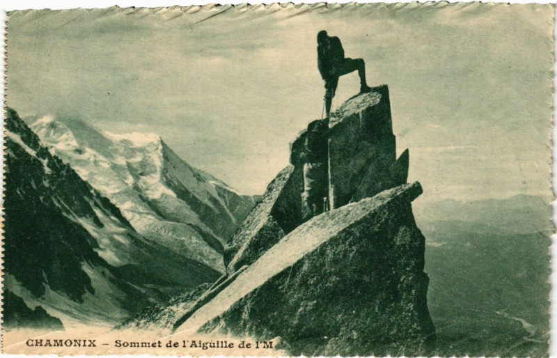 Carte postale ancienne Chamonix Sommet de l'Aiguille de l'M