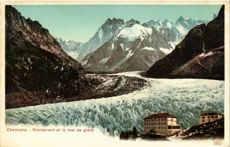 Carte postale ancienne Chamonix Montanver et la mer de Glace