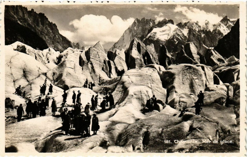 Carte postale ancienne Chamonix Mer de Glace