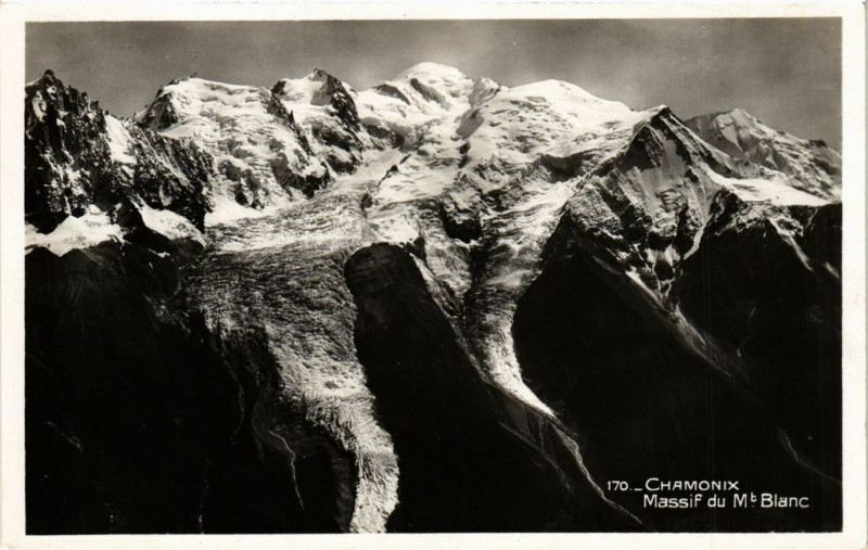 Carte postale ancienne Chamonix Massif du Mont-Blanc