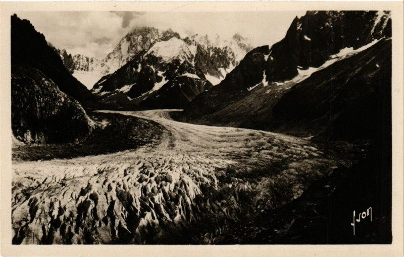 Carte postale ancienne Chamonix La Mer de Glace