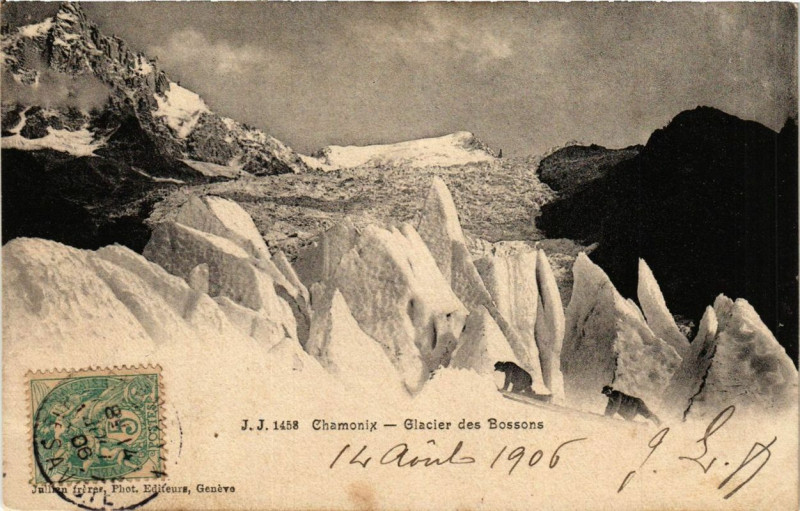 Carte postale ancienne Chamonix Glacier des Bossons