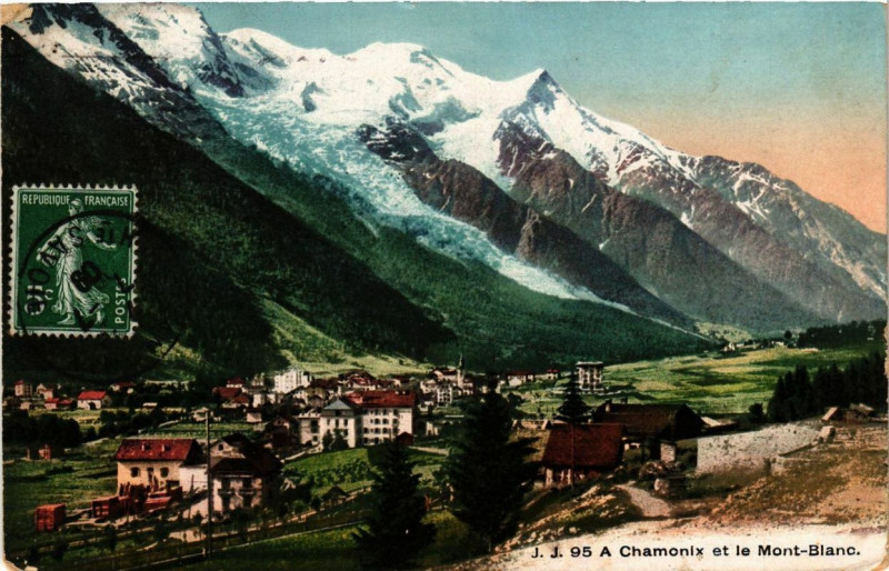 Carte postale ancienne Chamonix et le Mont-Blanc