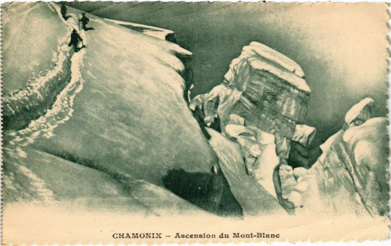Carte postale ancienne Chamonix Ascension du Mont-Blanc