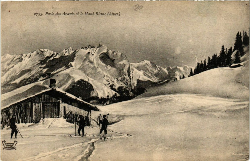 Carte postale ancienne Poste des aravis et le Mont-Blanc