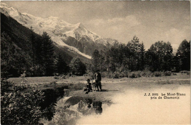 Carte postale ancienne Mont-Blanc pris de Chamonix