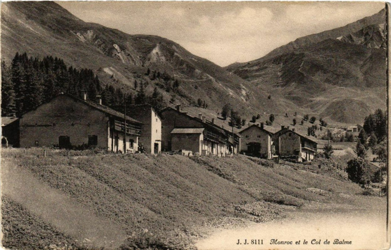 Carte postale ancienne Monroc et le Col de Balme