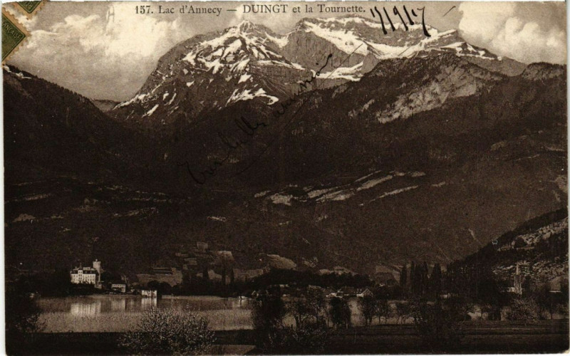 Carte postale ancienne Lac d'Annecy Duingt et la Tounette à Duingt