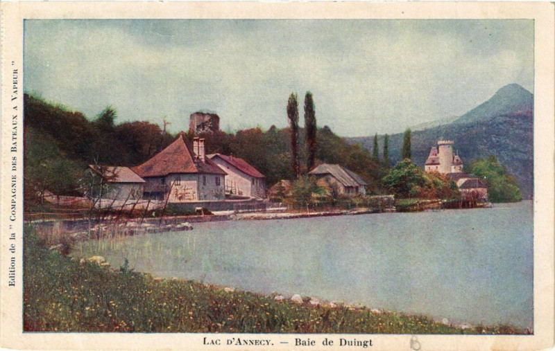 Carte postale ancienne Lac d'Annecy Baie de Duingt à Duingt