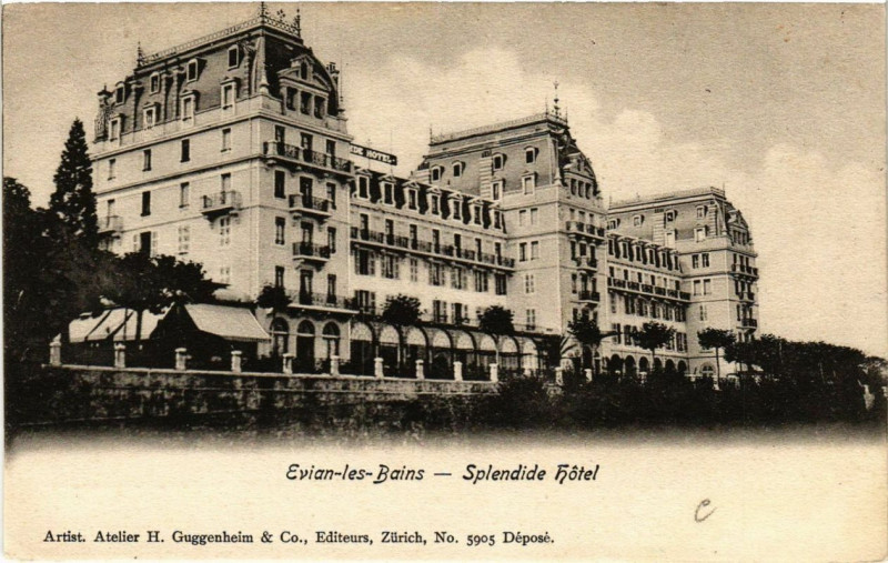 Carte postale ancienne Evian-les-Bains Splendide Hotel à Évian-les-Bains