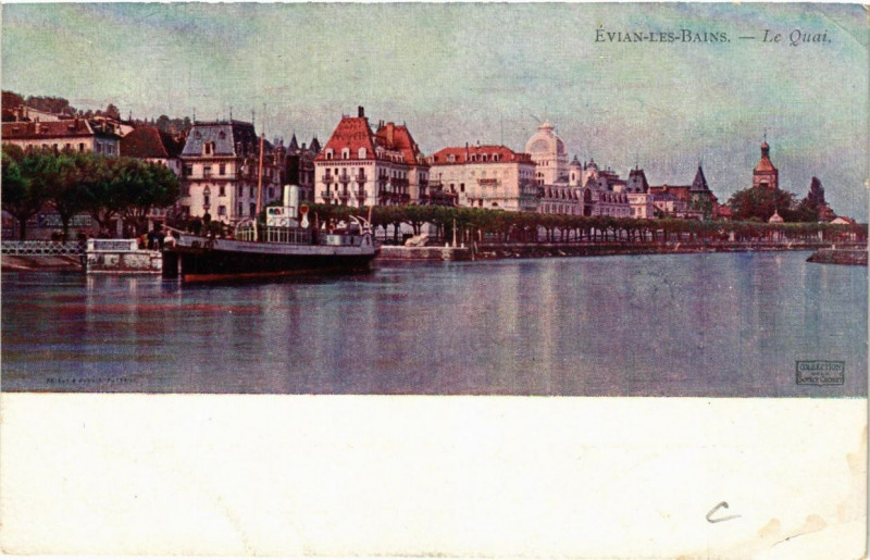 Carte postale ancienne Evian-les-Bains Le Quai à Évian-les-Bains
