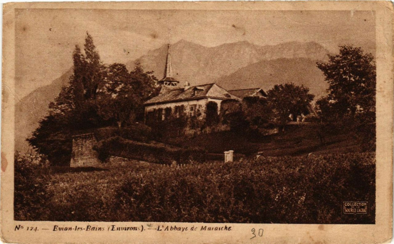 Carte postale ancienne Evian-les-Bains L'Abbaye de Maraiche à Évian-les-Bains