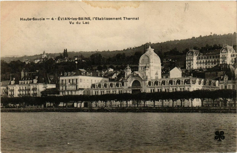 Carte postale ancienne Evian-les-Bains Etabl. Thermal-Vu du Lac à Évian-les-Bains