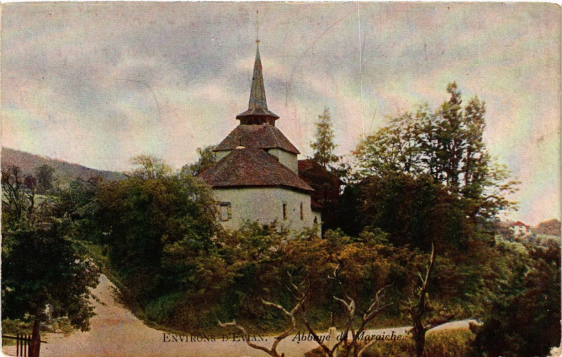 Carte postale ancienne Env. d'Evian Abbaye de Maraiche
