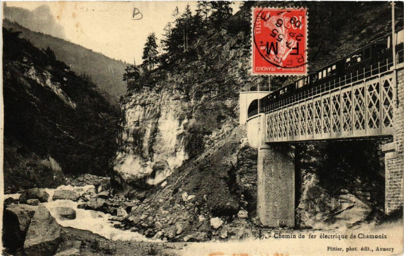 Carte postale ancienne Chemin de fer de Chamonix à Chamonix-Mont-Blanc