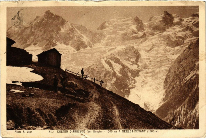 Carte postale ancienne Chemin d'Arrivée A Marlet Devant