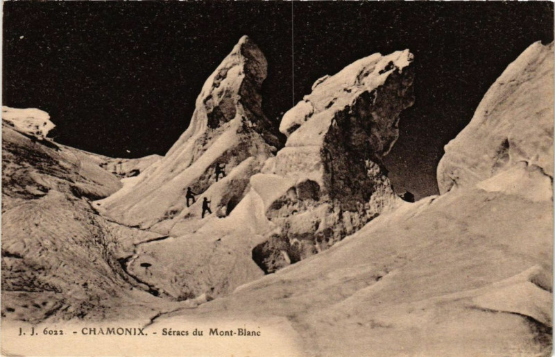 Carte postale ancienne Chamonix Seracs du Mont-Blanc
