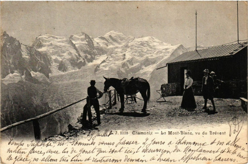 Carte postale ancienne Chamonix Le Mont-Blanc vu du Brevent