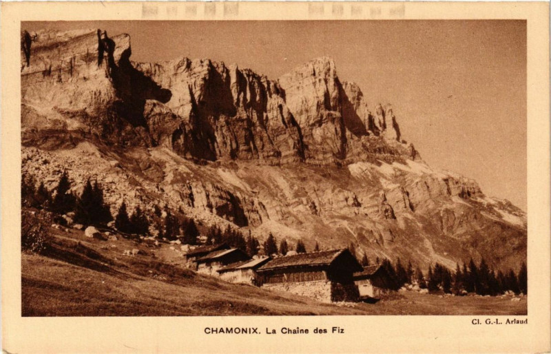 Carte postale ancienne Chamonix La Chaine des Fiz