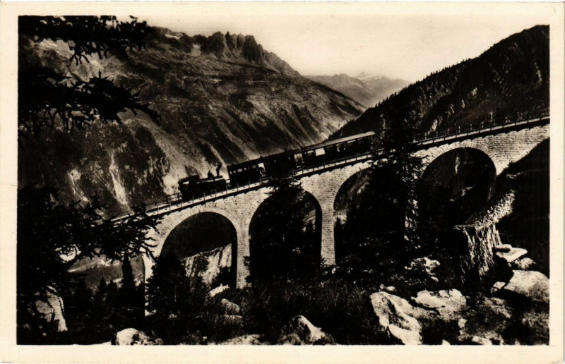 Carte postale ancienne Chamonix Chemin de fer du Montenvers à Vers