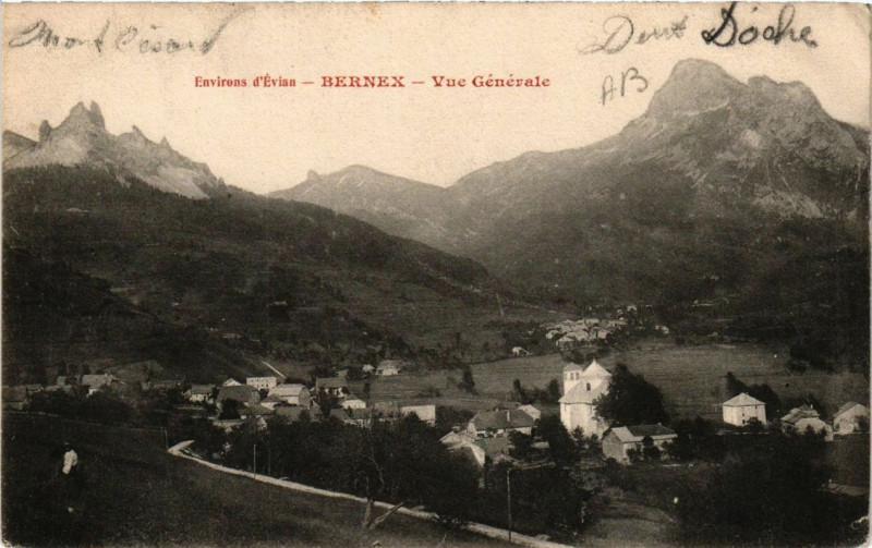 Carte postale ancienne Bernex Vue générale à Bernex