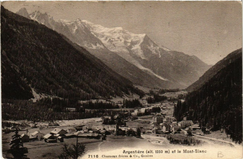 Carte postale ancienne Argentiere et le Mont-Blanc