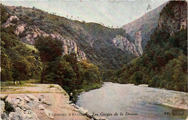 Carte postale ancienne Env. d'Evian Les gorges de la Dranse