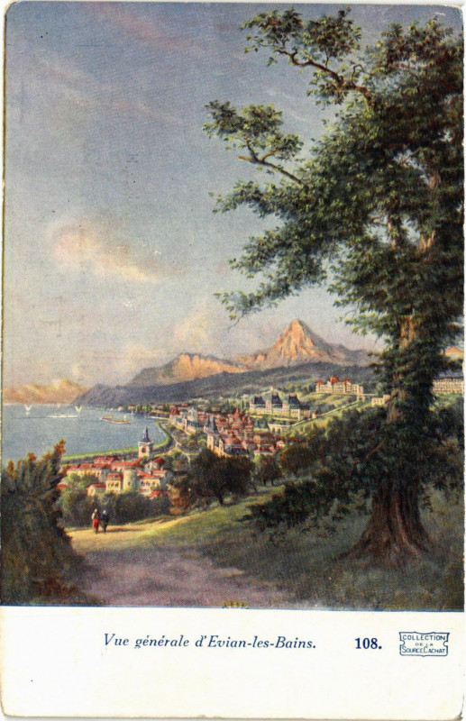Carte postale ancienne Evian-les-Bains Vue générale à Évian-les-Bains